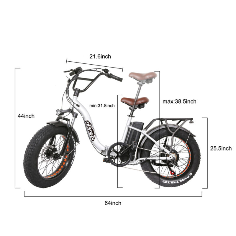 NAKTO Folding Ox 48V/12Ah 500W Fat Tire Electric Bike - Image 11