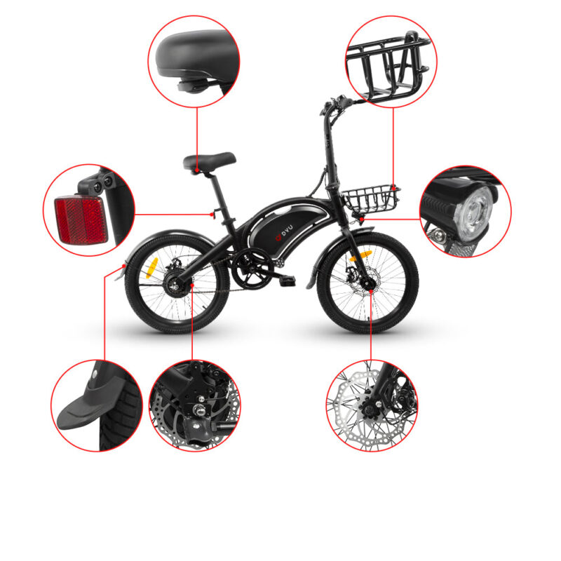 DYU D20 36V/10Ah 240W Folding Electric Bike - Image 7
