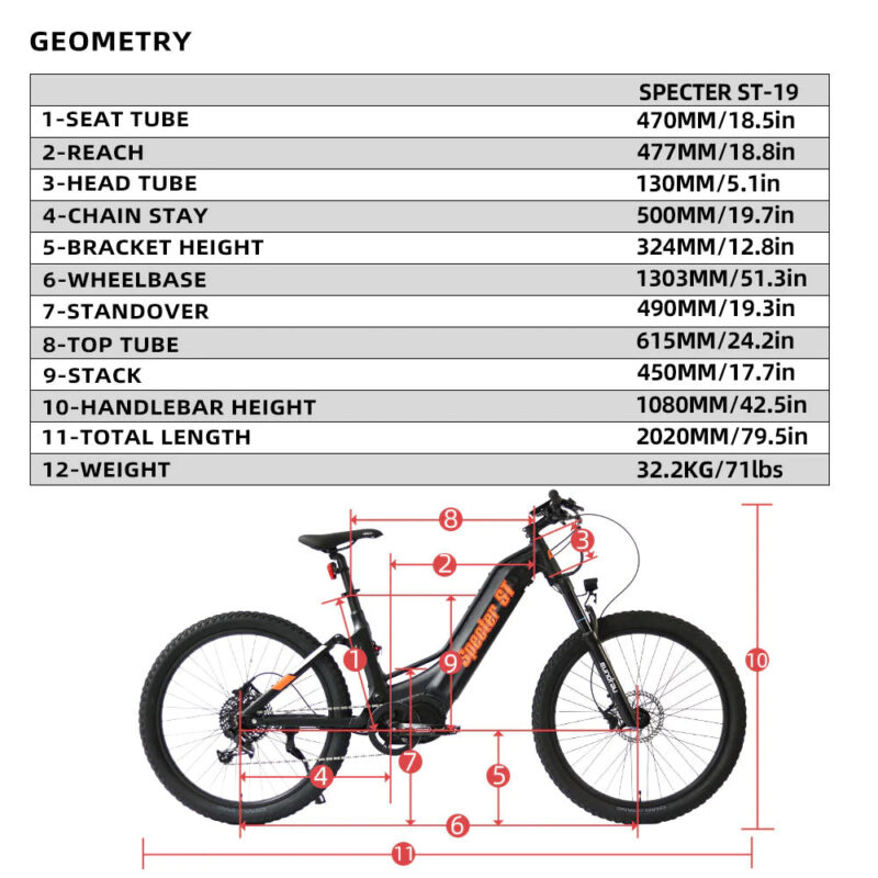 EUNORAU SPECTER-ST 48V/17Ah 1000W Electric Mountain Bike - Image 9