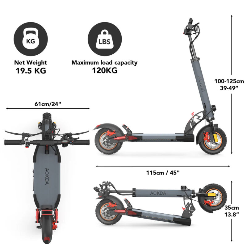 AOKDA A1 48V/12.5Ah 800W Electric Scooter - Image 9