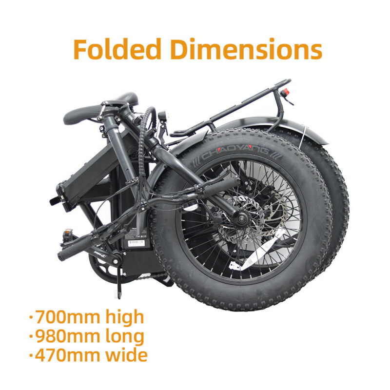 EUNORAU E-FAT-MN 48V 12.5Ah/17.5Ah 500W Folding Fat Tire Electric Bike - Image 5
