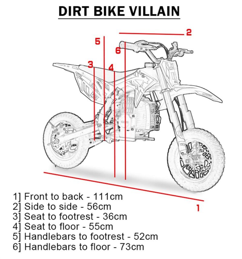 MotoTec Villain 52cc 2-Stroke Kids Gas Dirt Bike - Image 19