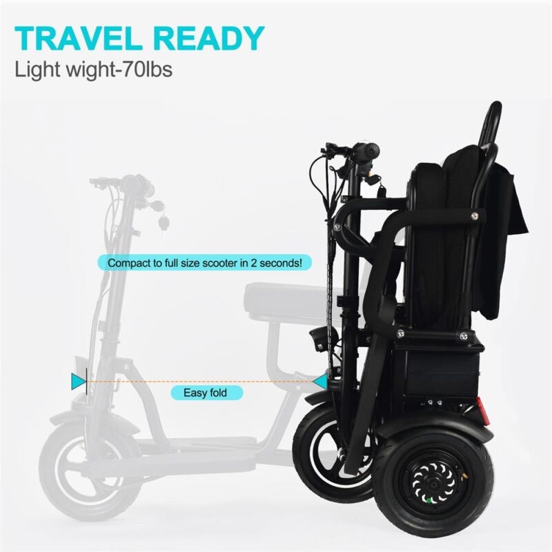 MotoTec Folding Mobility Electric Trike 48V/10Ah 700W - Image 19