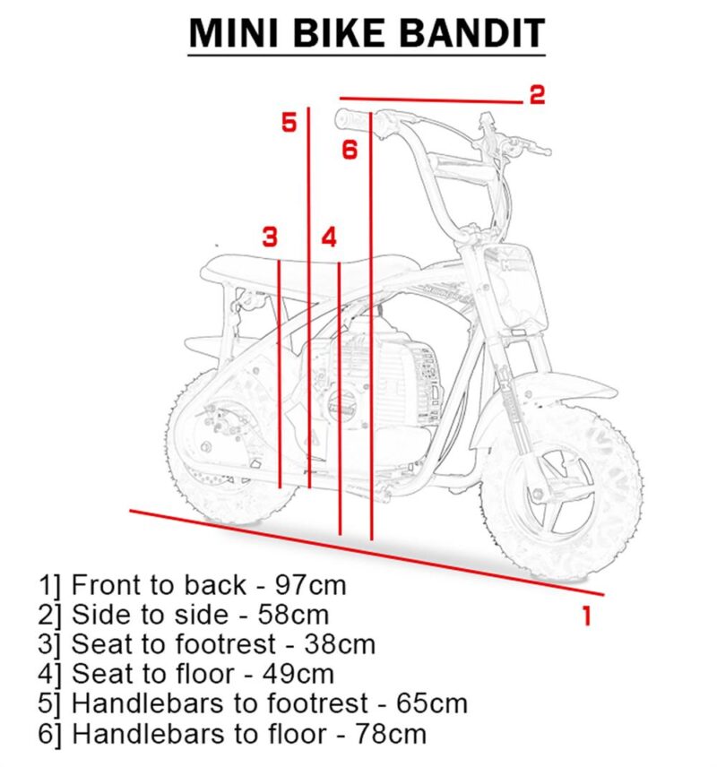 MotoTec Bandit 52cc 2-Stroke Kids Gas Mini Bike - Image 13