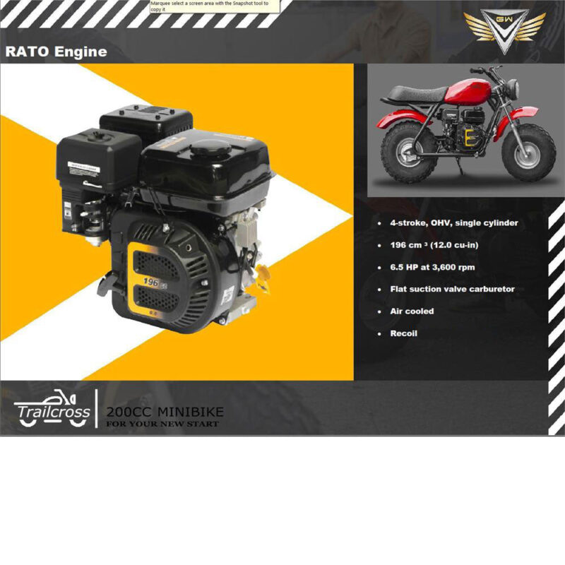 MotoTec Trailcross 200cc 6.5HP Gas Powered Mini Bike - Image 14