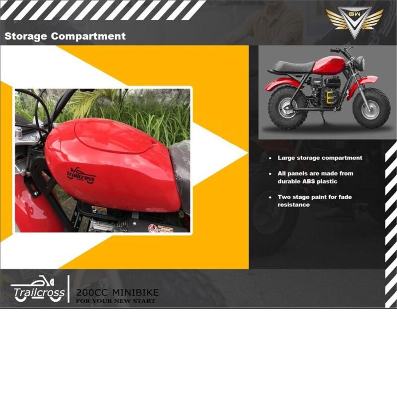 MotoTec Trailcross 200cc 6.5HP Gas Powered Mini Bike - Image 10