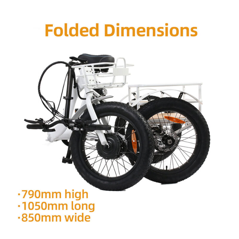 EUNORAU NEW-TRIKE 48V/12.5Ah 500W Step-Thru Folding Electric Trike - Image 9