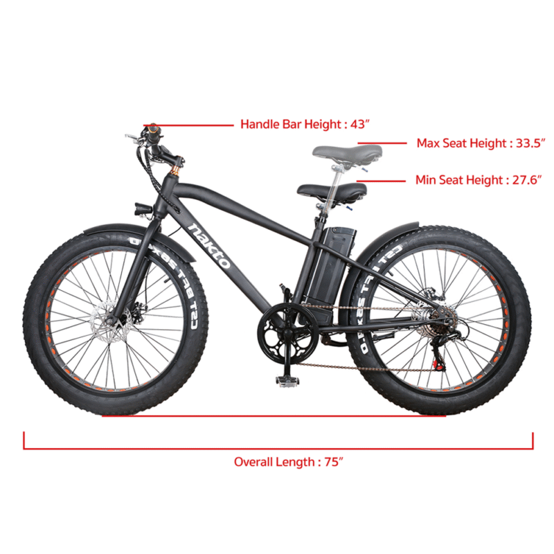 NAKTO Cruiser 36V/10Ah 300W Fat Tire Electric Bike - Image 10