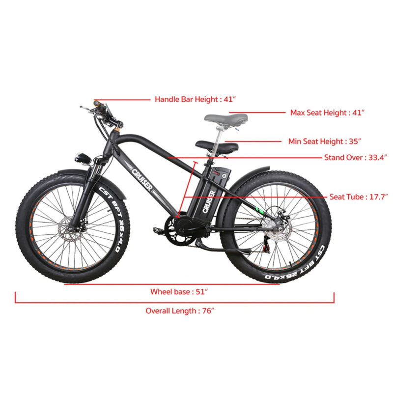 NAKTO Super Cruiser 48V/12Ah 750W Electric Bike - Image 10