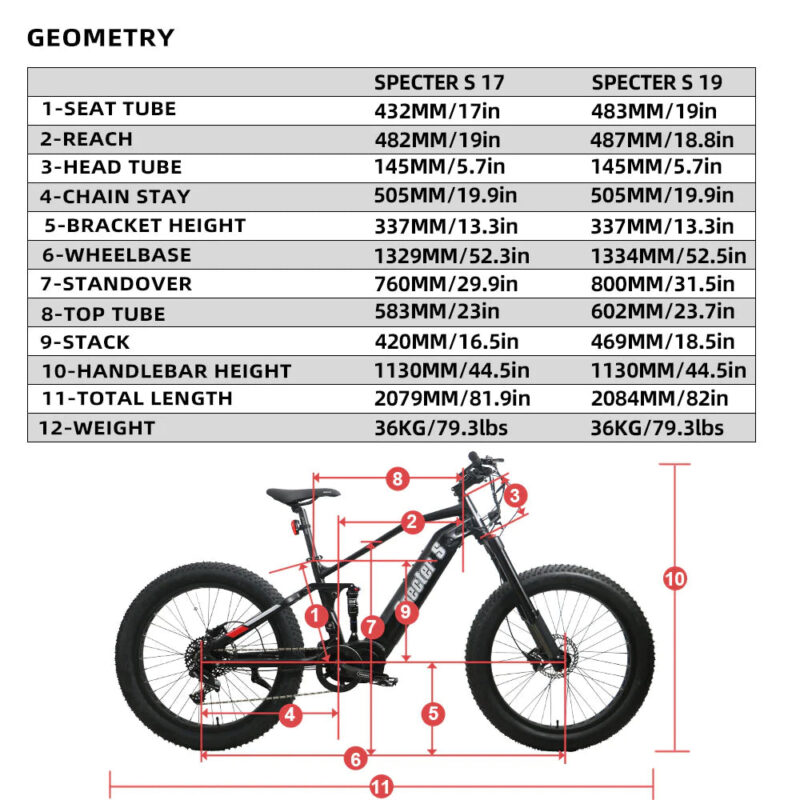 EUNORAU SPECTER-S 2.0 48V/17.5Ah+15Ah 1000W Electric Mountain Bike - Image 9