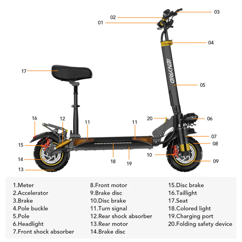 iENYRID ES6 48V/20.8Ah 2000W All Terrain Electric Scooter - Image 5