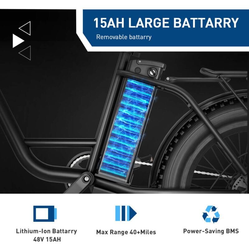 Hiboy EX6 48V/15Ah 500W Fat Tire Electric Bike - Image 3